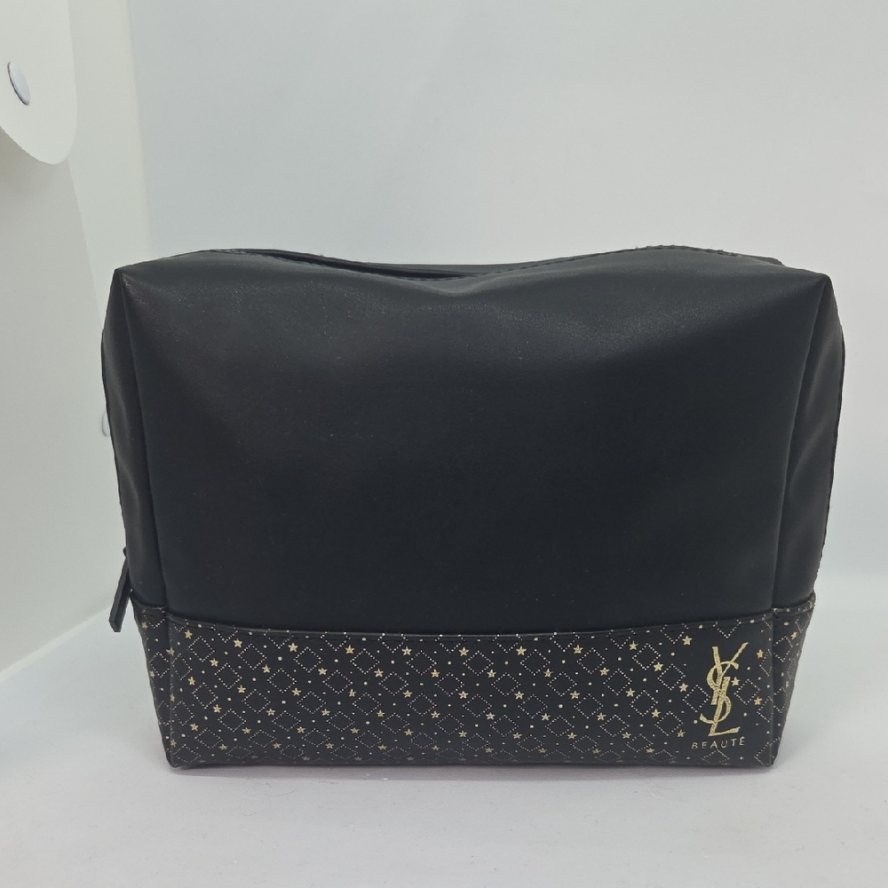 Yves Saint Laurent Black and Gold Toiletry Bag